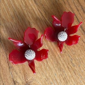 LELE SADOUGHI Red Classic Floral Earrings